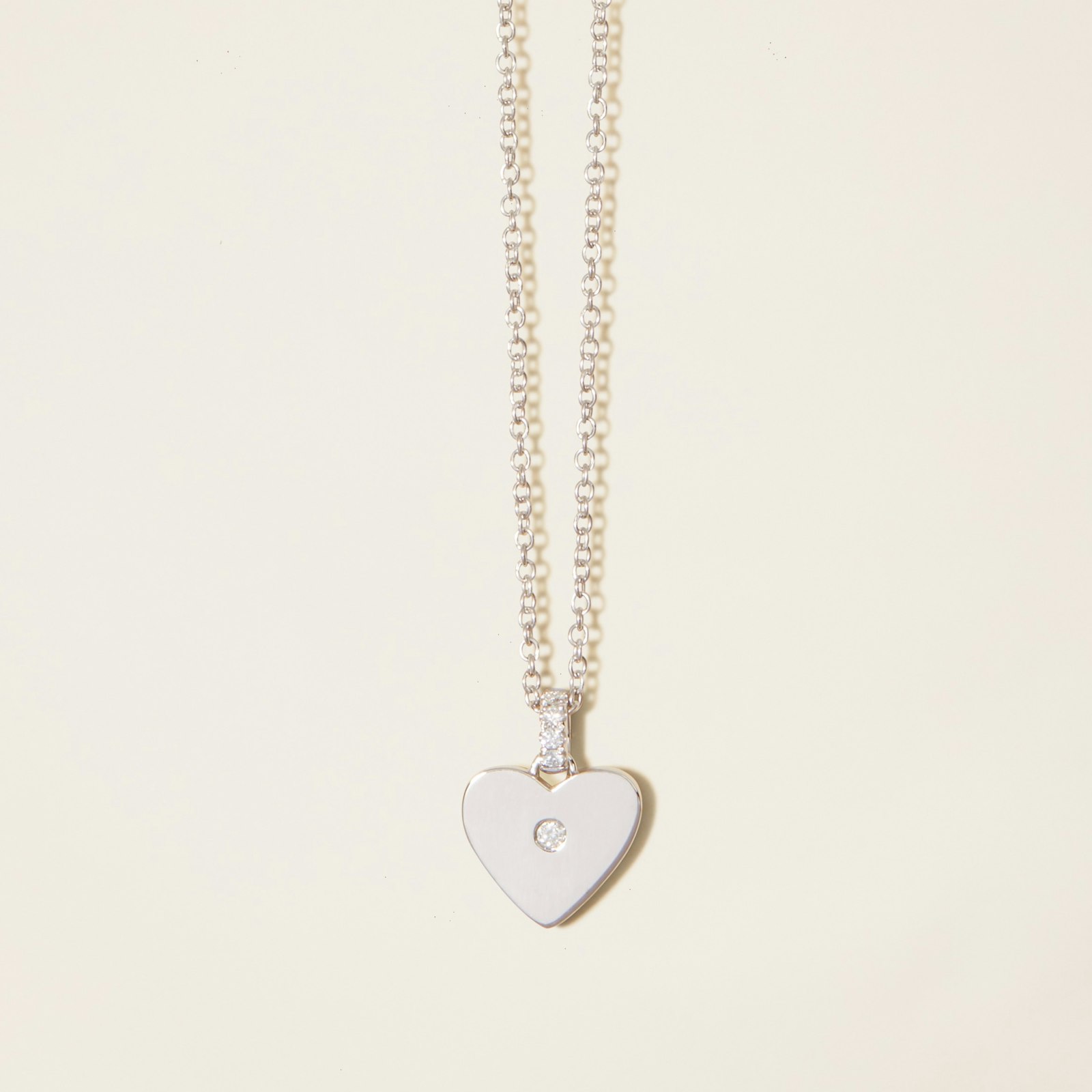 14k Solid Gold Natural Adore Diamond Heart Necklace