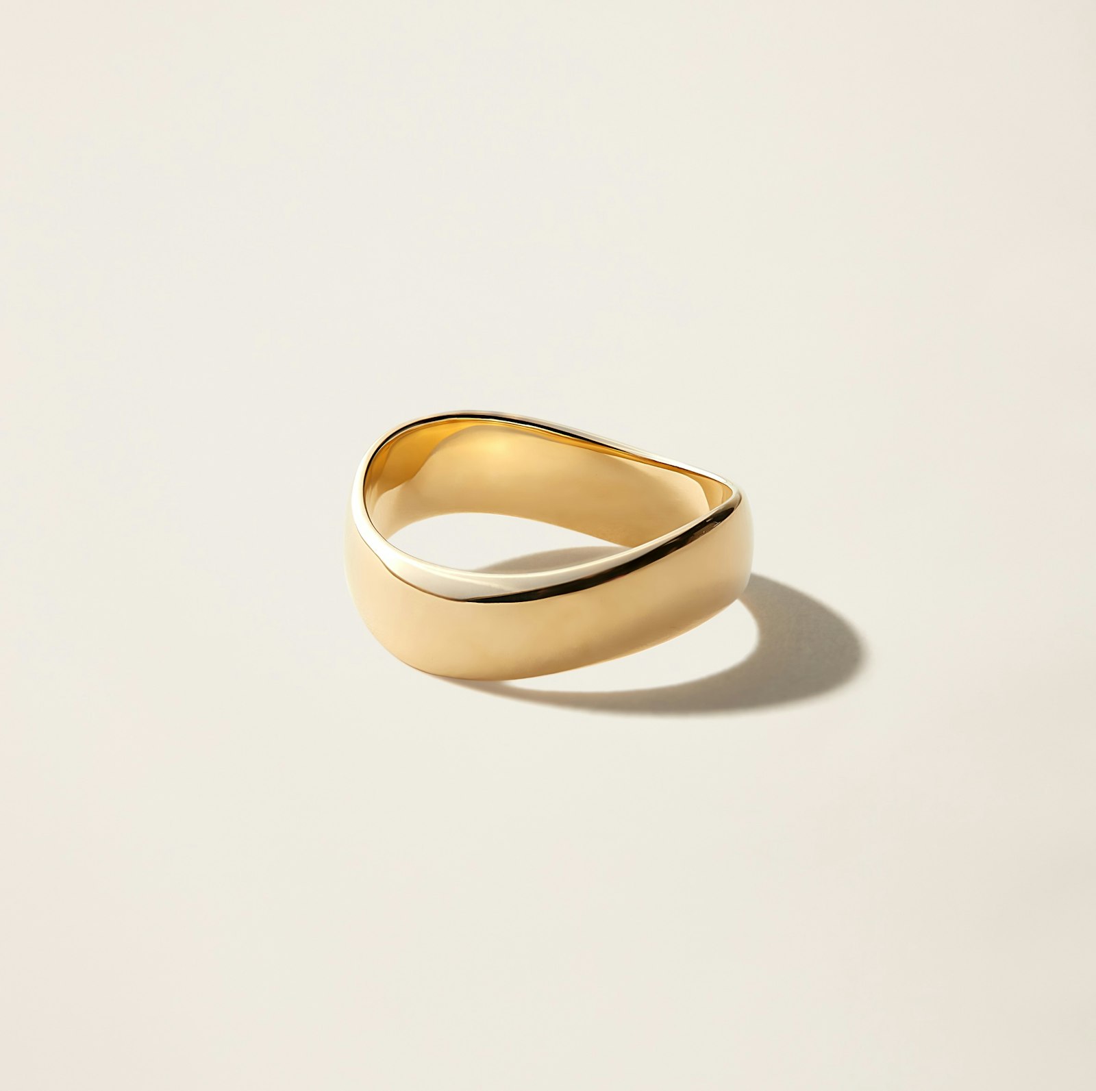 14k Solid Gold Curved Ring
