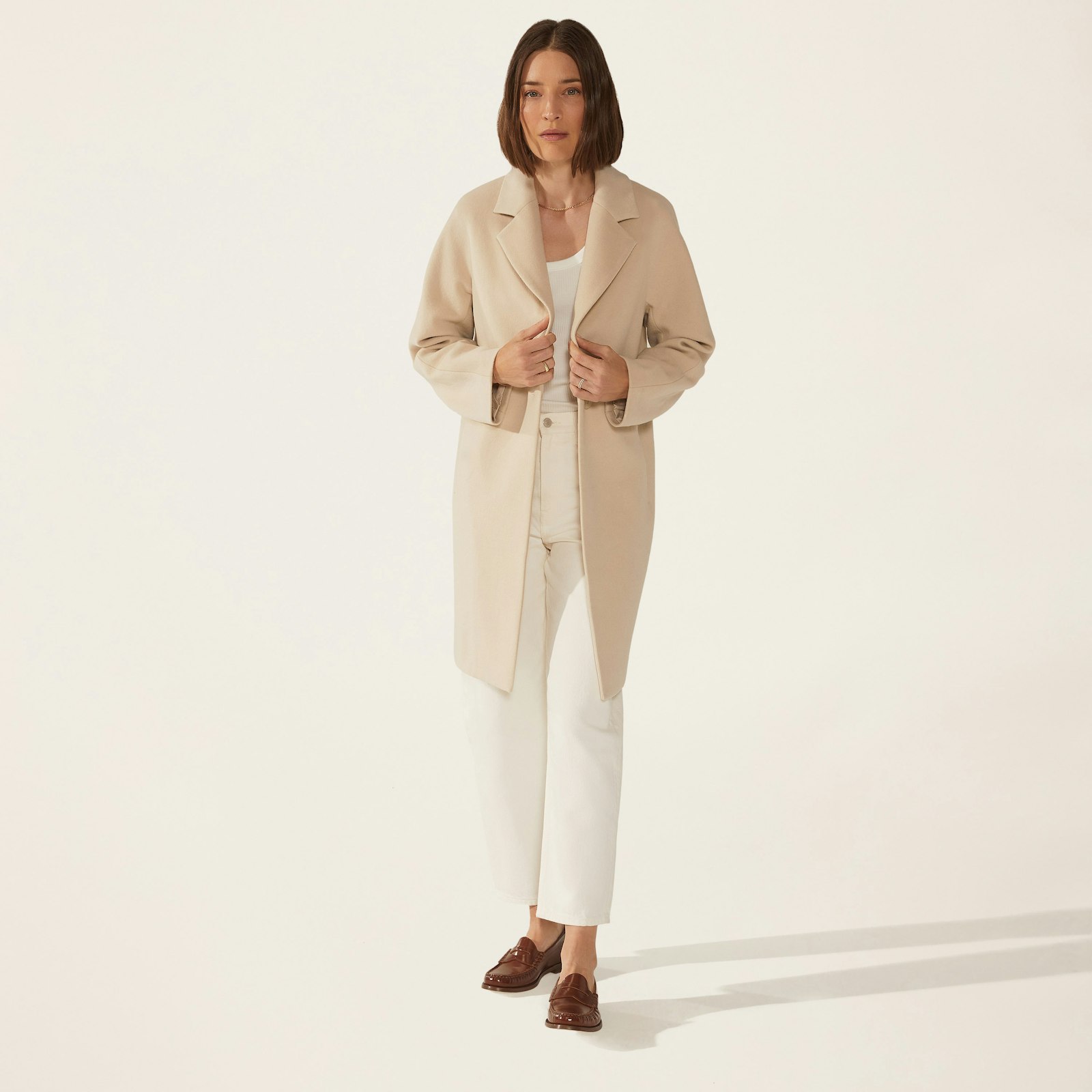 Risa Cashmere-Wool Button Down Coat