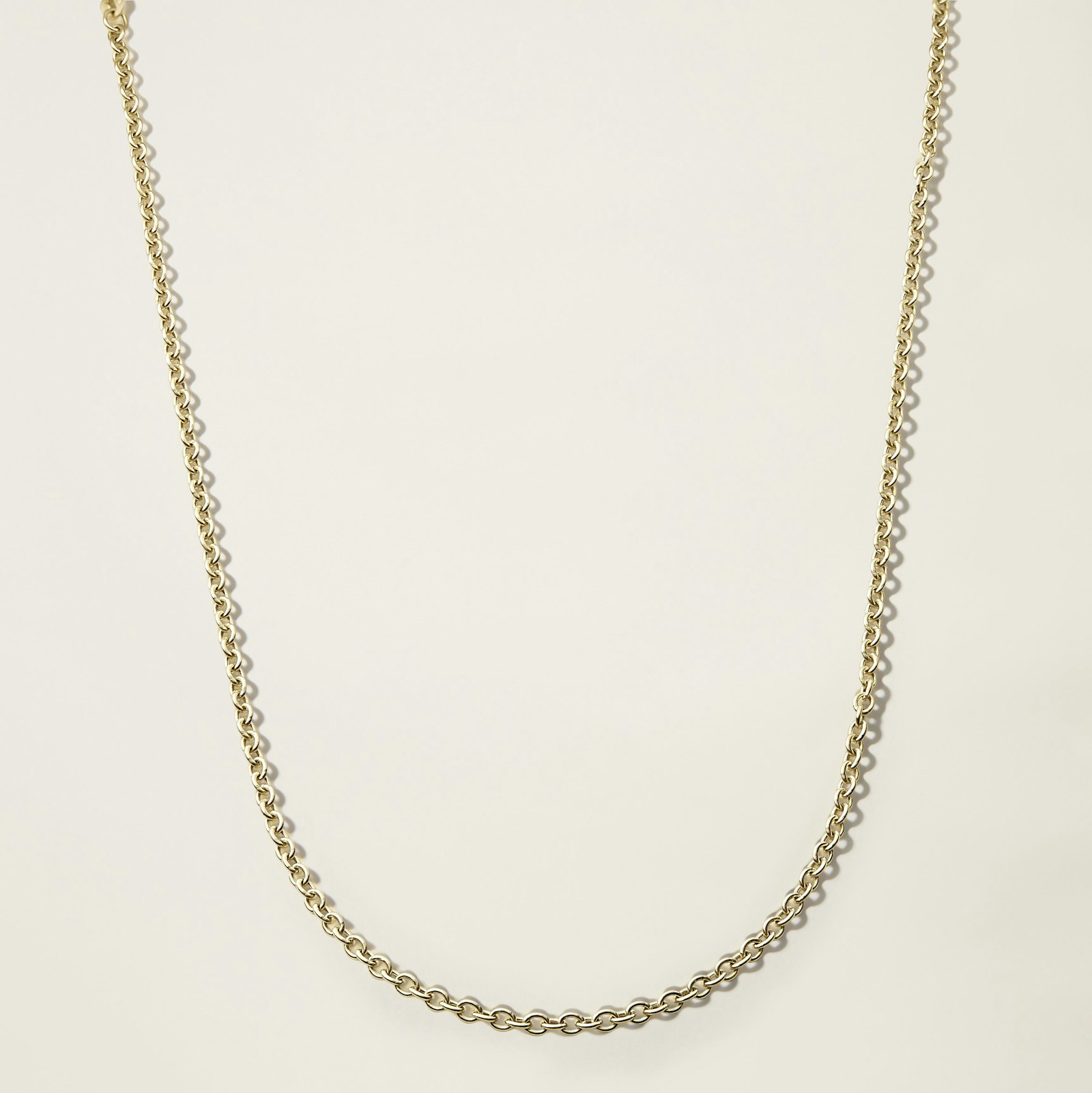 14k Solid Gold Oval Link Chain Necklace