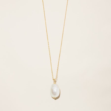 Baroque Pearl Drop Necklace 14K Gold - Kinn Petite Rope Chain / 20