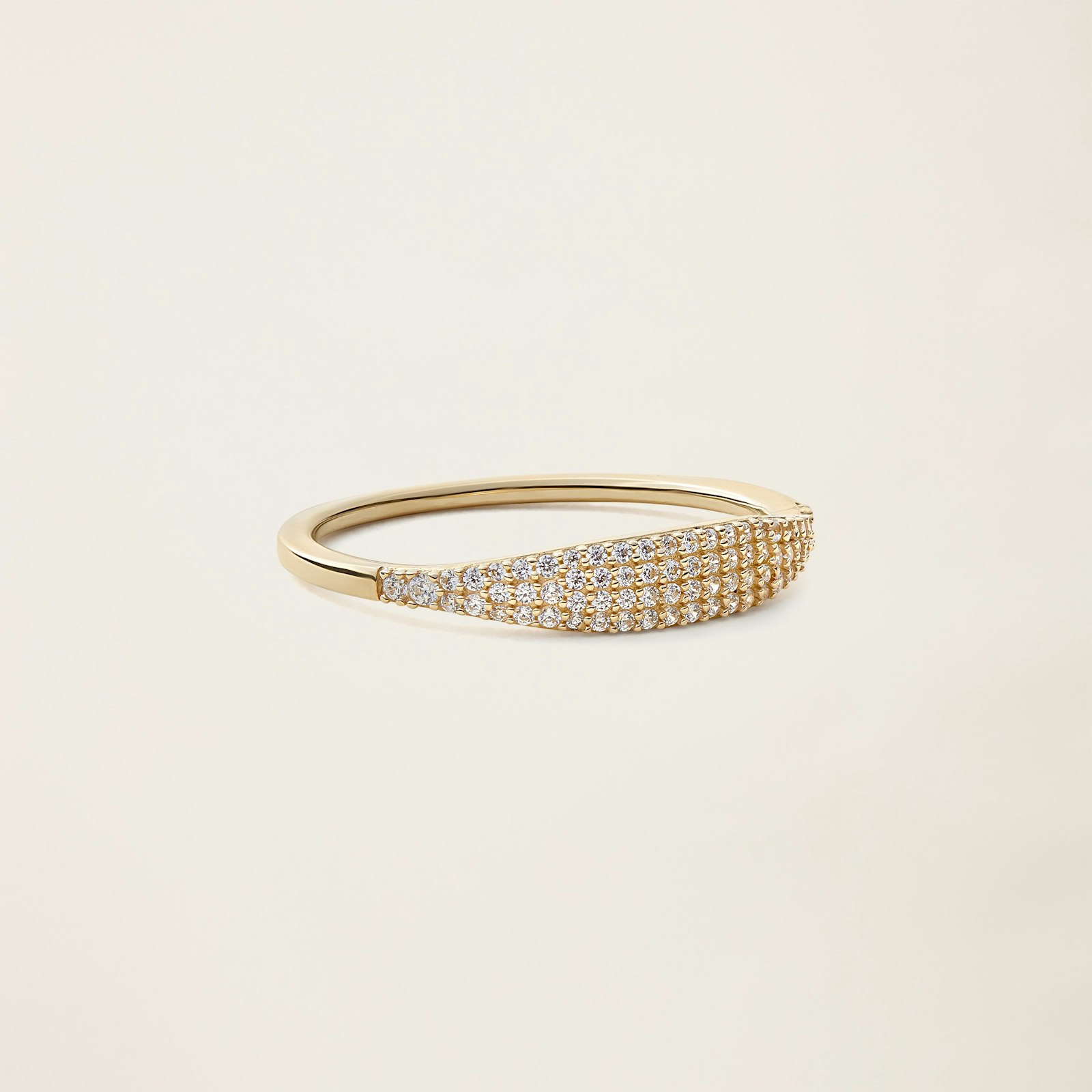 14k Solid Gold Diamond Micro Pavé Signet Ring