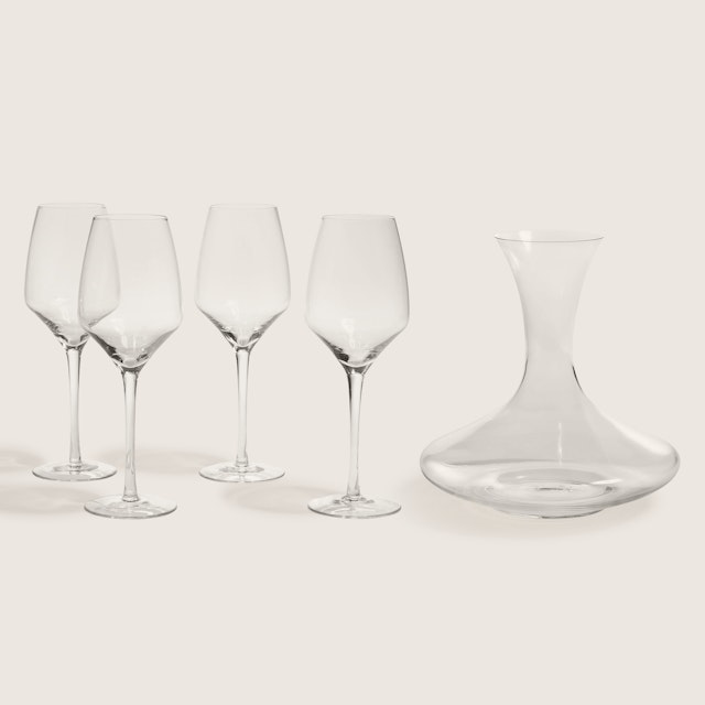 Wine Glass & Decanter 5-Piece Set