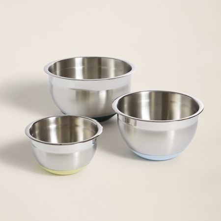 10 Pc Covered Stainless Steel and Silicone Mixing Bowl Set with