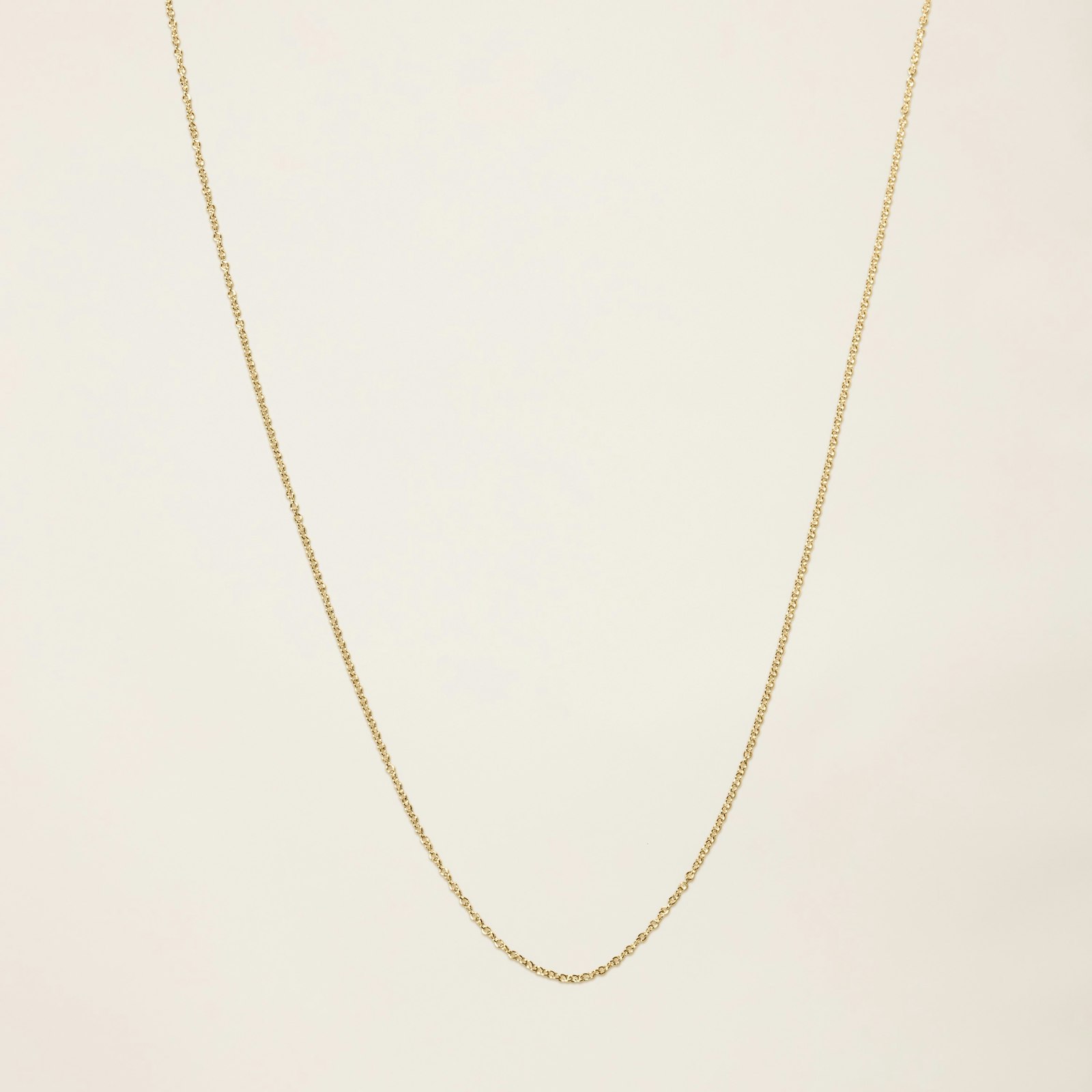 14k Solid Gold Cable Chain Necklace