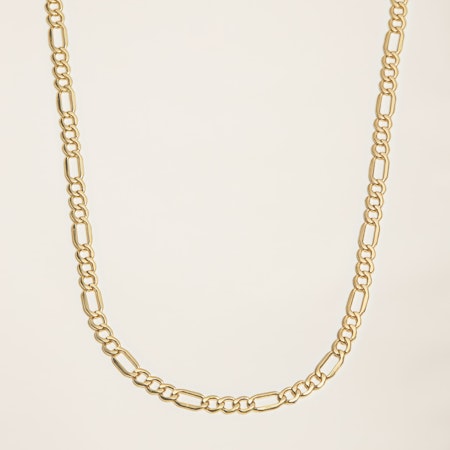 14k Solid Gold Figaro Chain Necklace