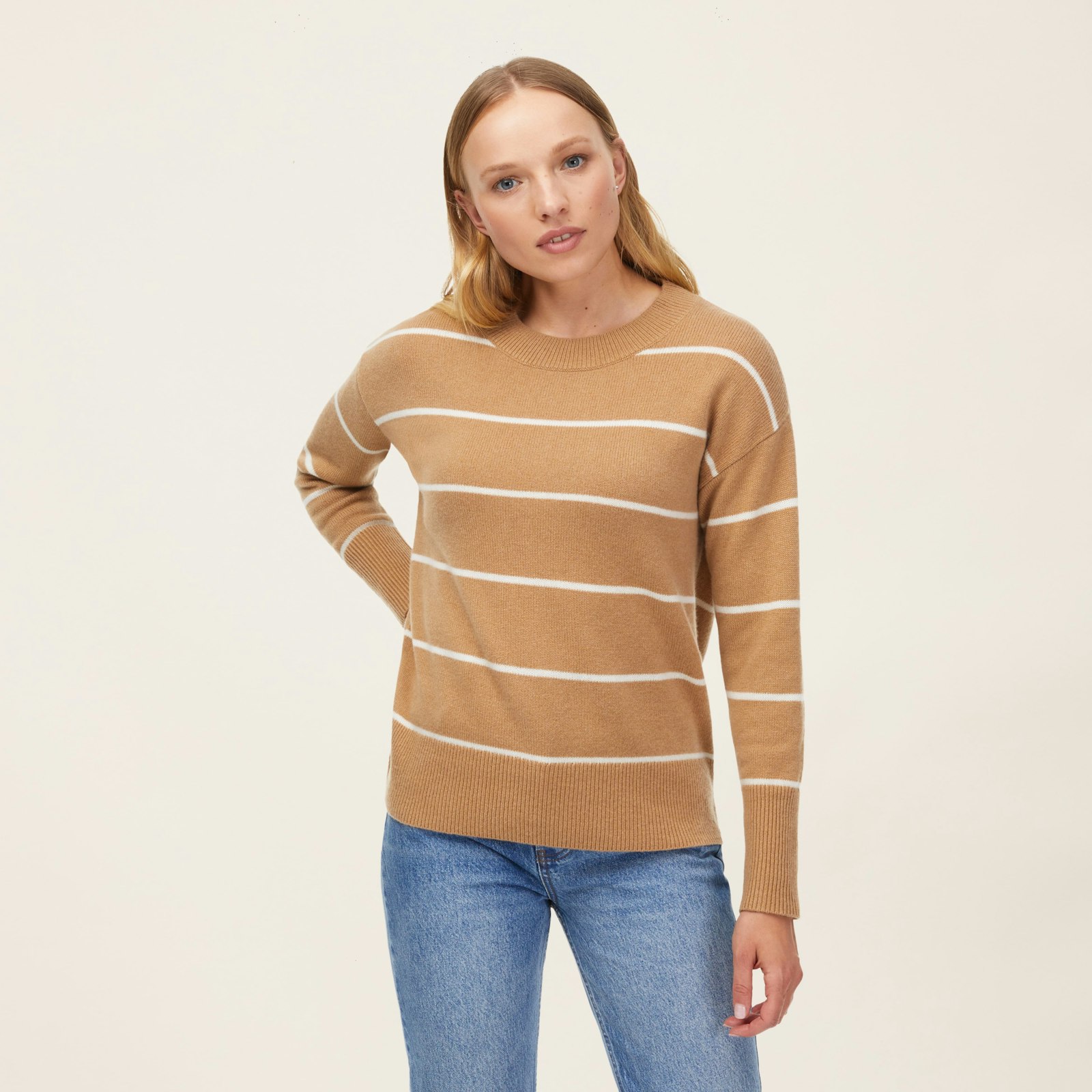 Striped Cashmere Crewneck Sweater