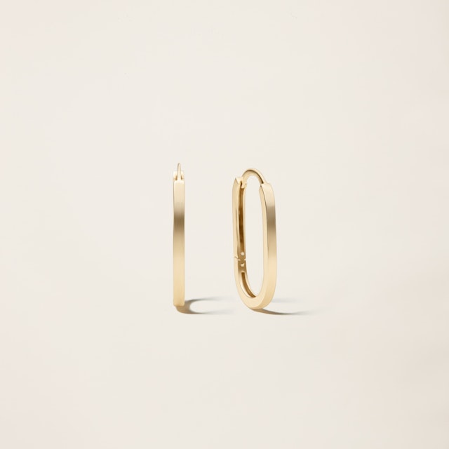 14k Solid Gold Paperclip Earrings