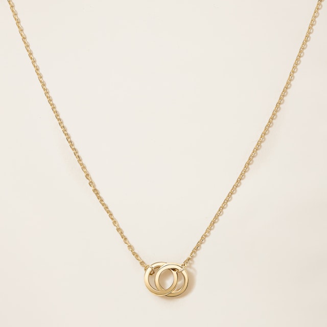 14k Solid Gold Interlocking Necklace