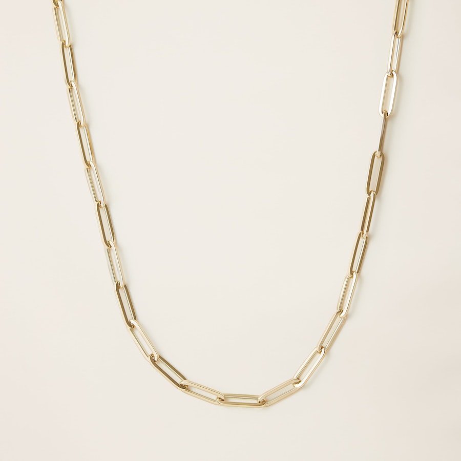 14K Italian Gold Paperclip Chain Necklace