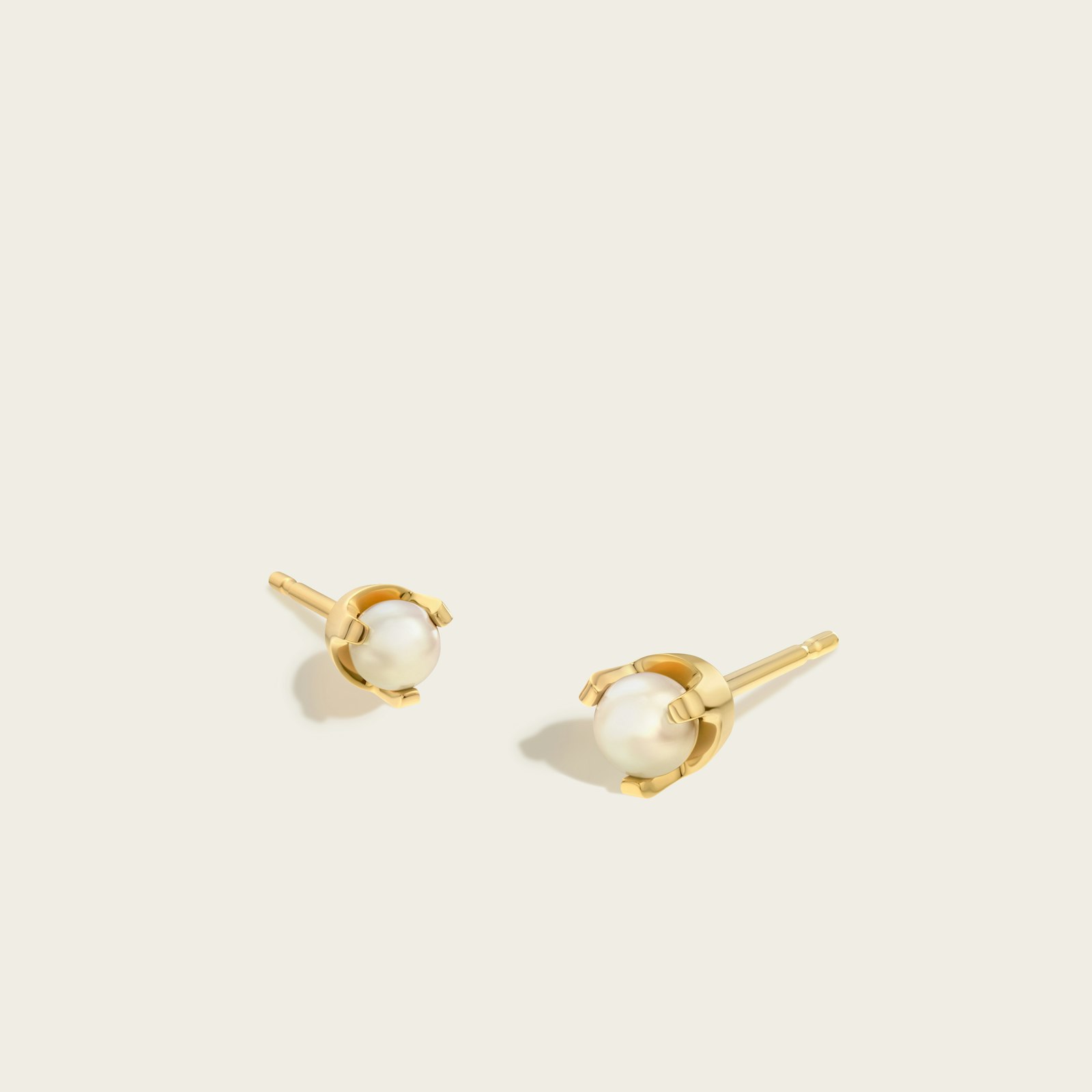 14k Solid Gold Petite Cultured Pearl Studs