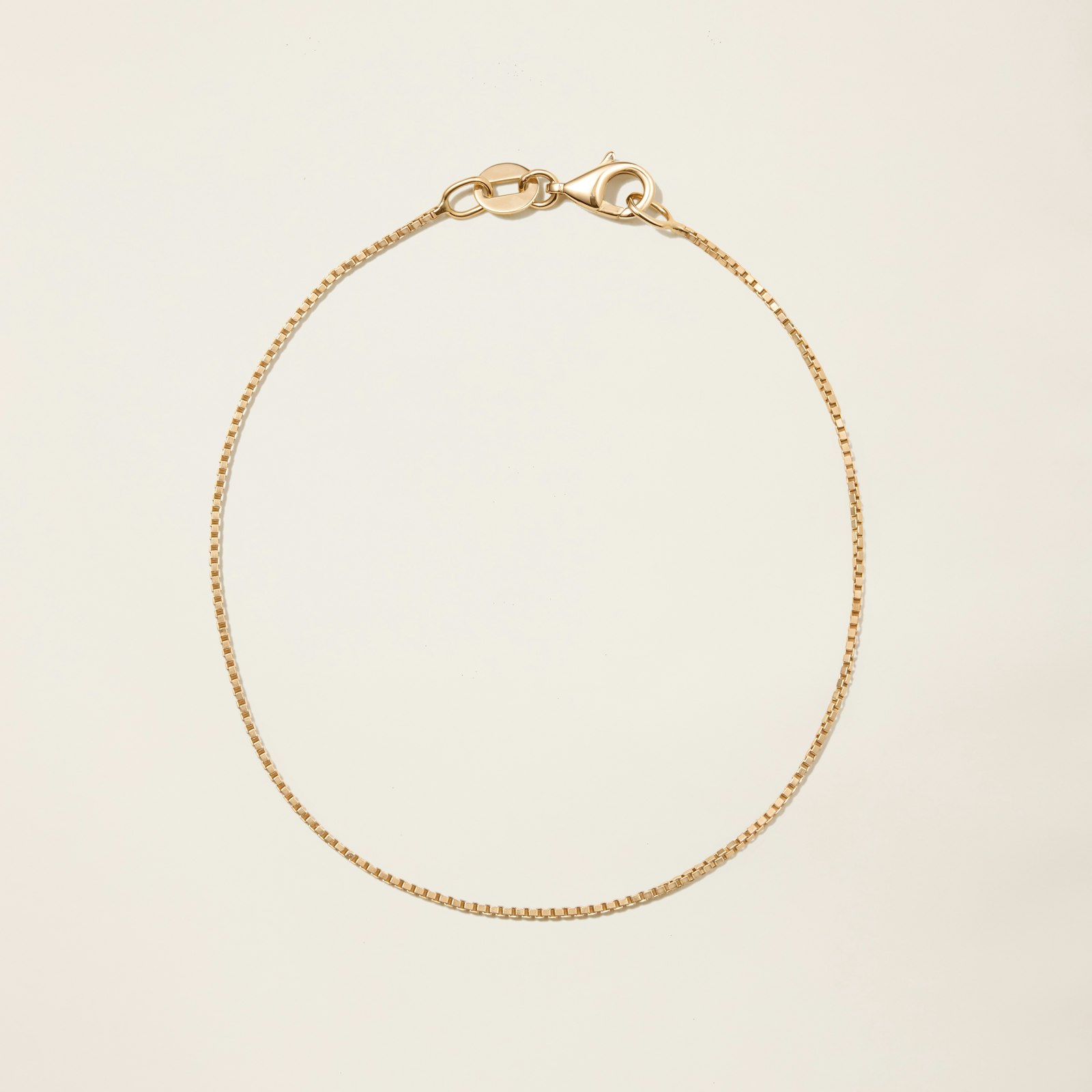 14k Solid Gold Box Chain Bracelet