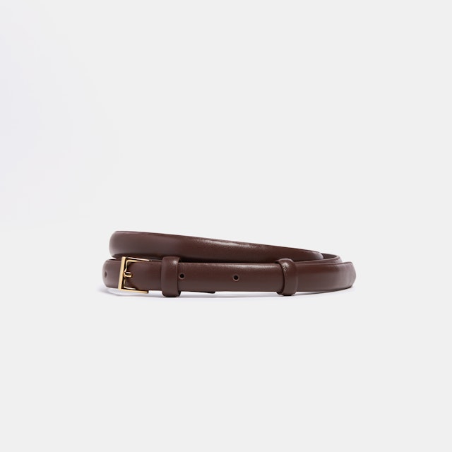 Italian Leather Square Buckle 0.5" Belt