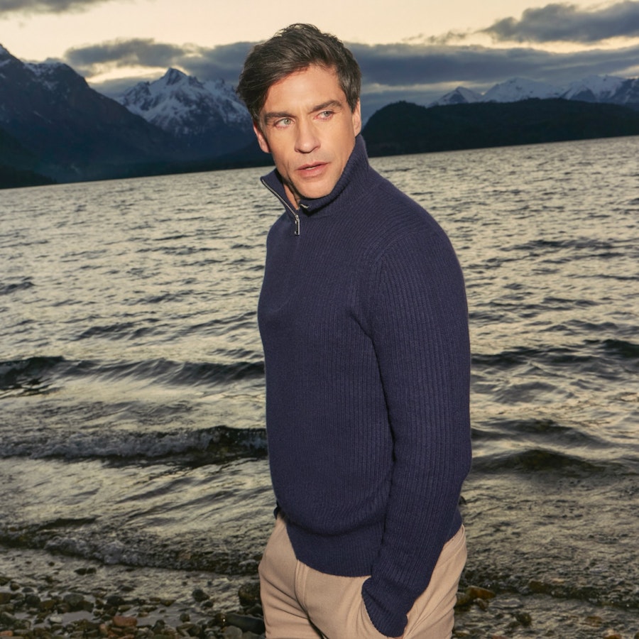 Shane Chunky Cashmere Quarter Zip Pullover