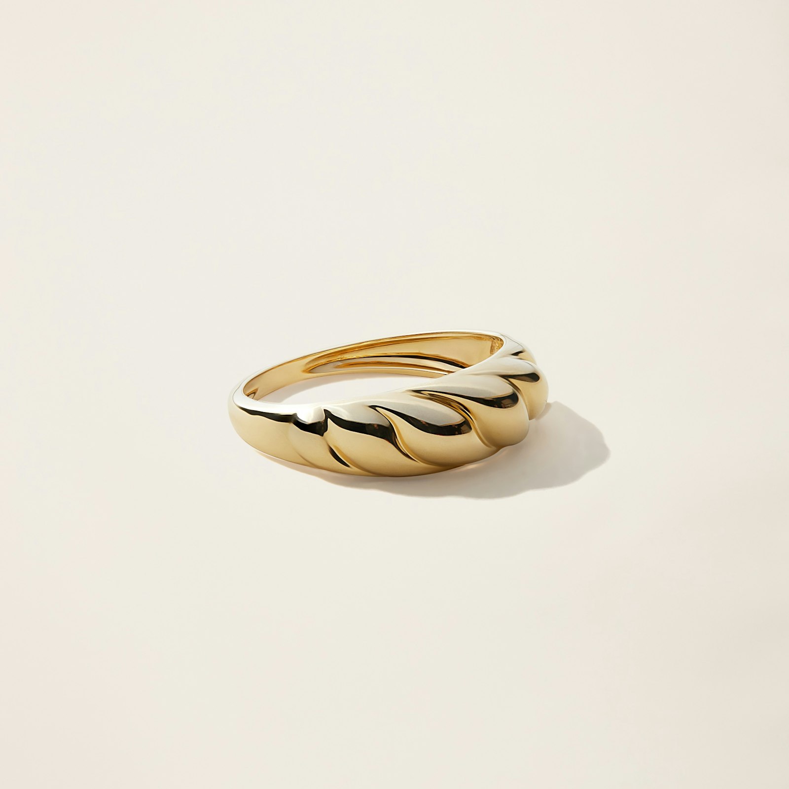 14k Solid Gold Croissant Ring