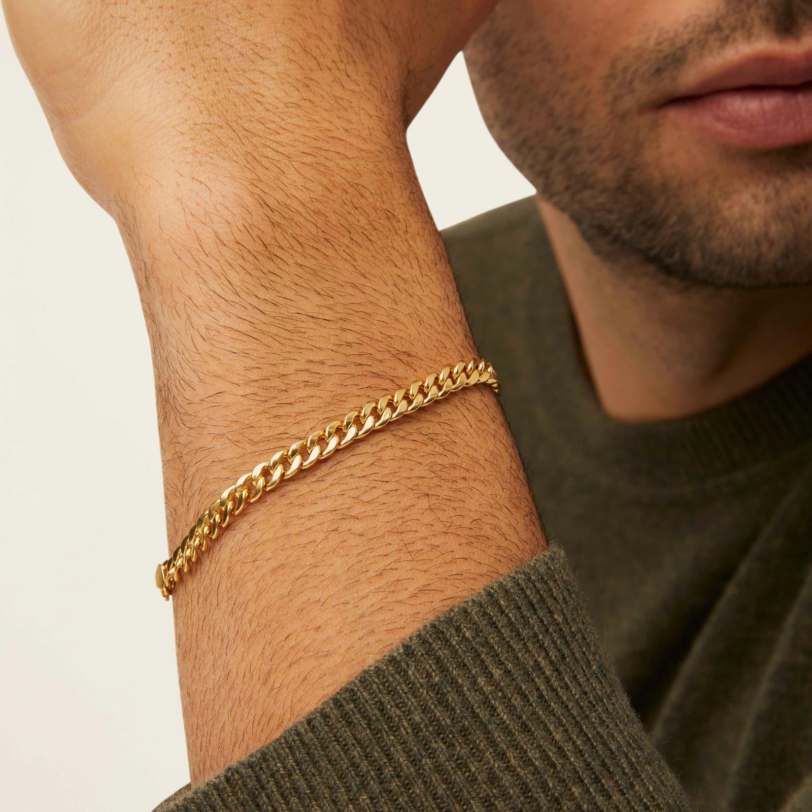 Men's Gold Cuban Link Bracelet Mens_Yellow Gold_Jewelry_On-Figure_1x1_0618.jpeg