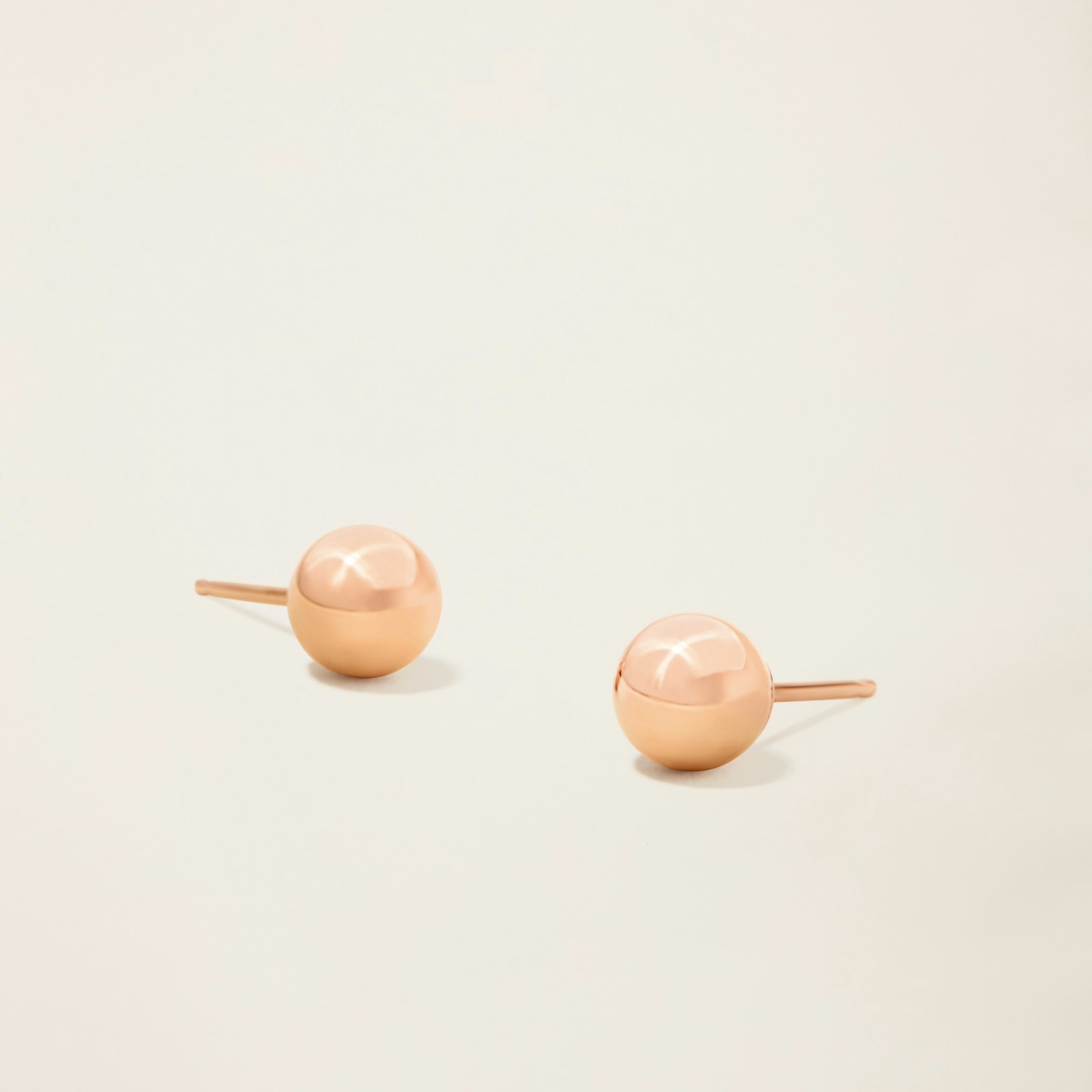 14k Solid Gold Sphere Studs 5mm