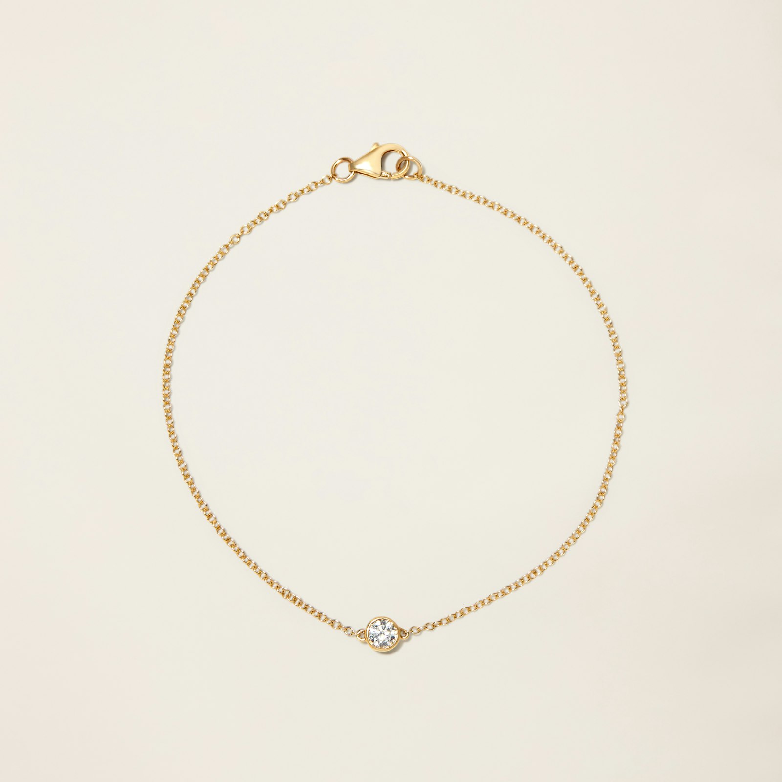 14k Solid Gold Diamond Solitaire Bracelet