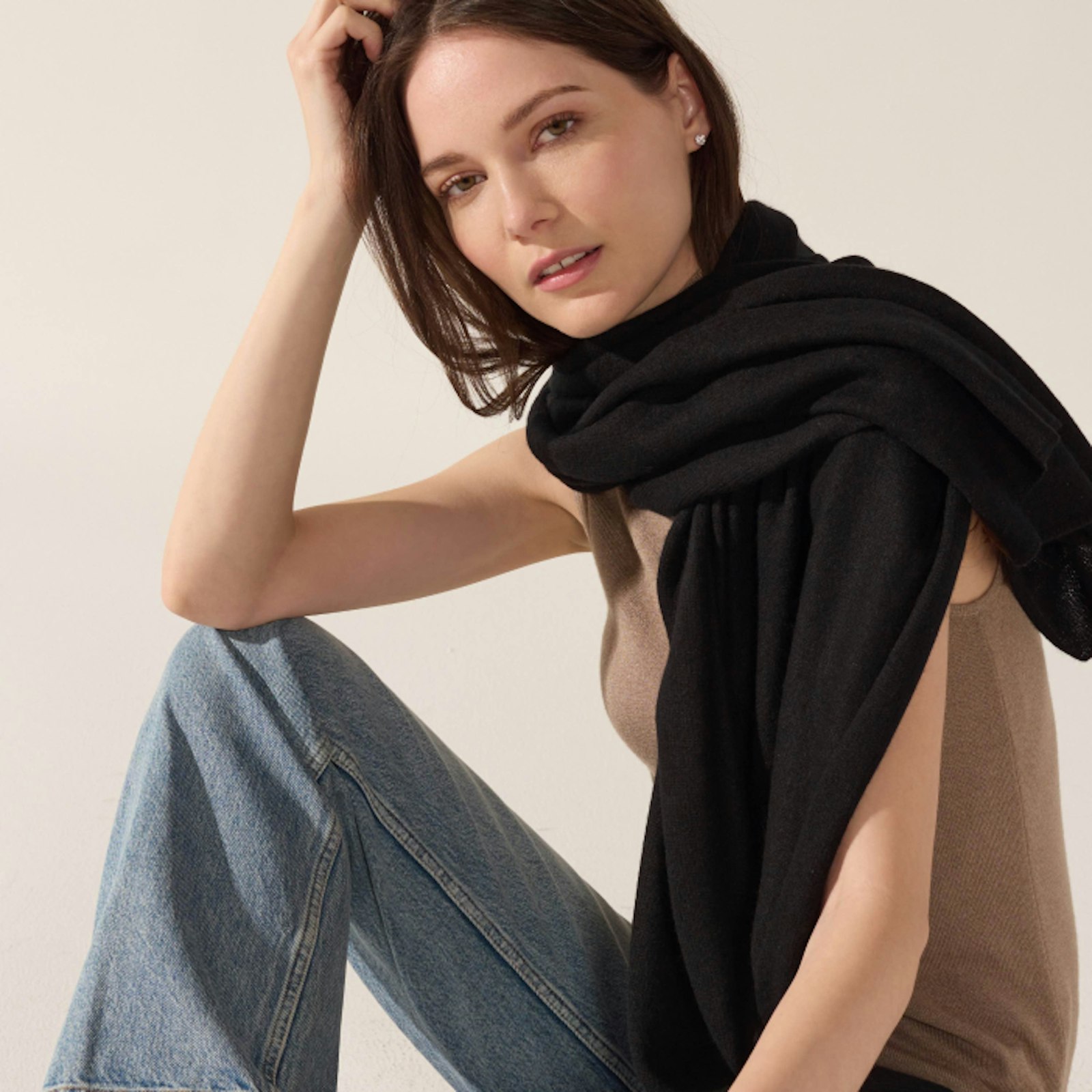 Featherlight cashmere scarf, lightweight high quality 100% cashmere wrap