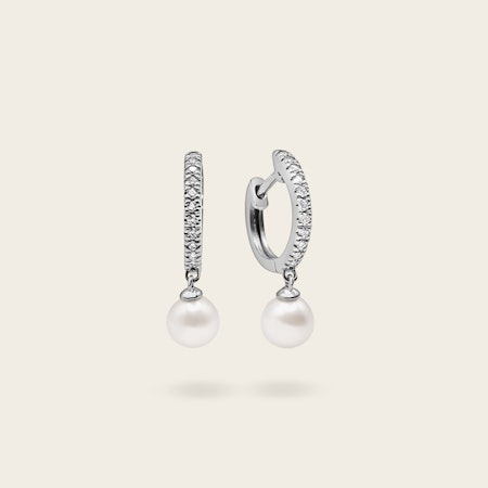 Black, Silver & White Pearl Cascade Earrings with deals 18k filled Gold.