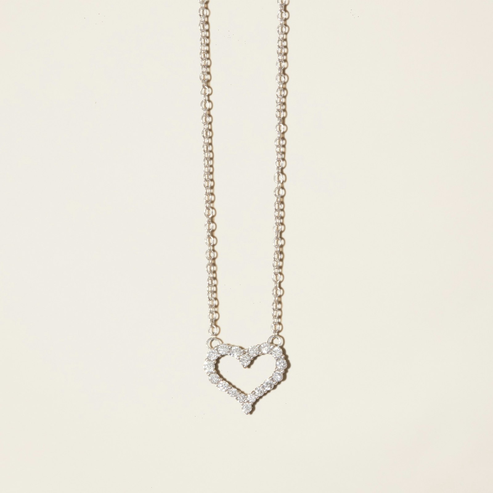 14k Solid Gold Swoon Natural Diamond Heart Necklace
