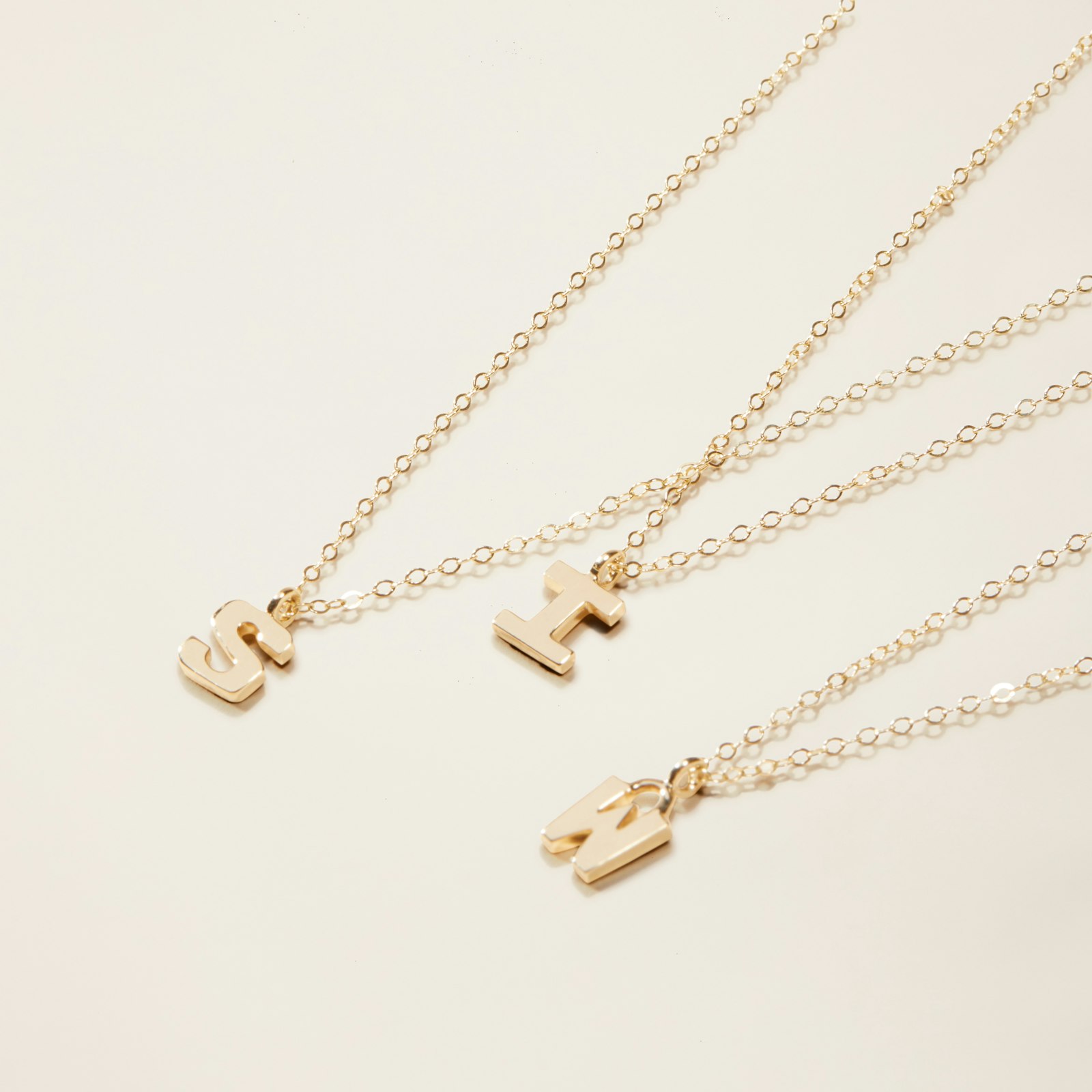 14k Solid Gold Initial Necklace